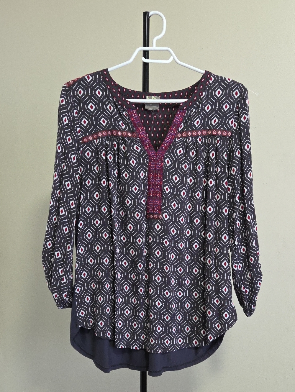 Anthropologie One September V-Neck Peasant Blouse in Purple